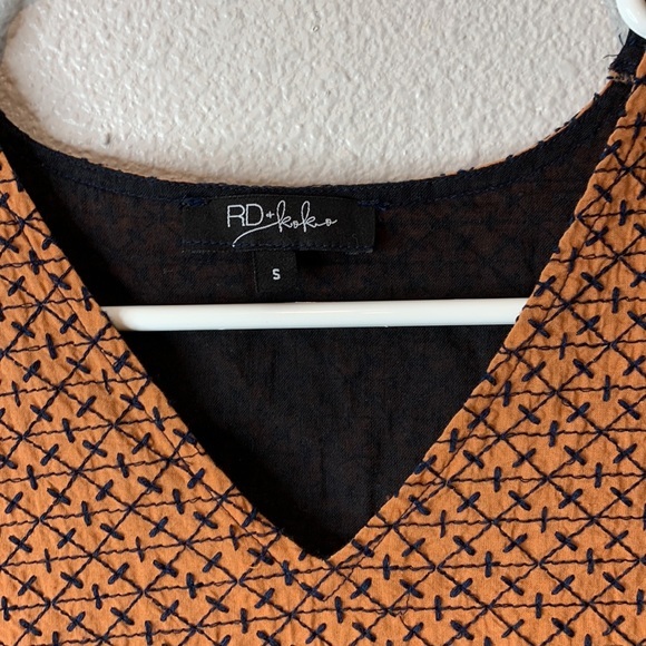 RD + Koko Floral & Embroidered Peasant Blouse sz S - Picture 3 of 7